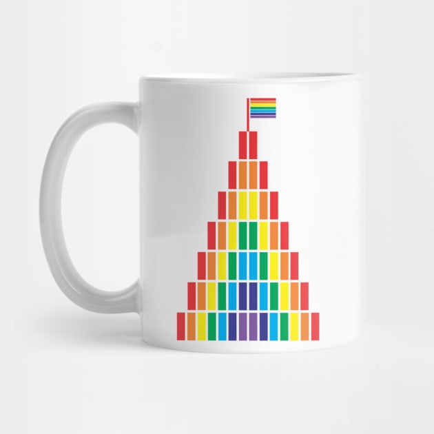 Rainbow Tower Pride Flag Geometric Mountain by ursoleite